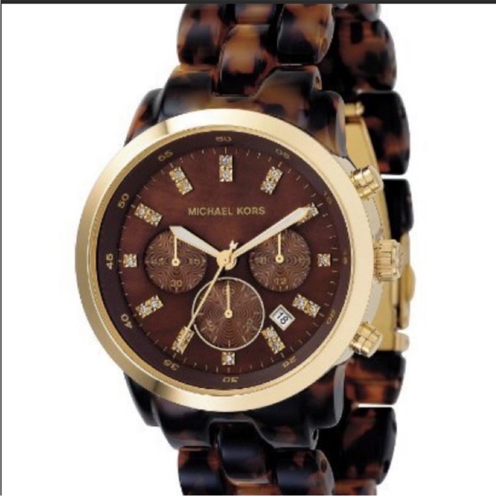 Michael Kors Brown and Gold Chronograph Watch